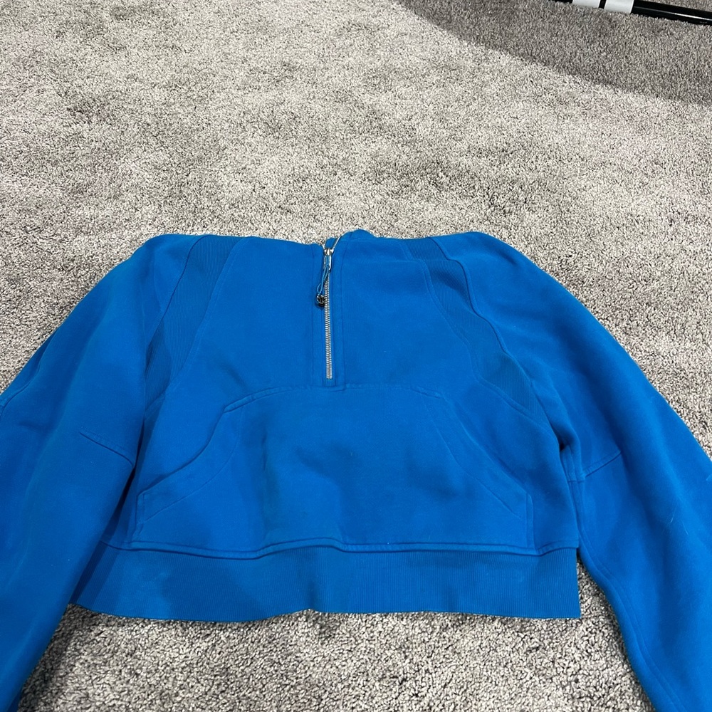 Lululemon Athletica Blue Cropped Half-Zip Top Xs-S